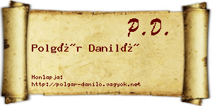 Polgár Daniló névjegykártya